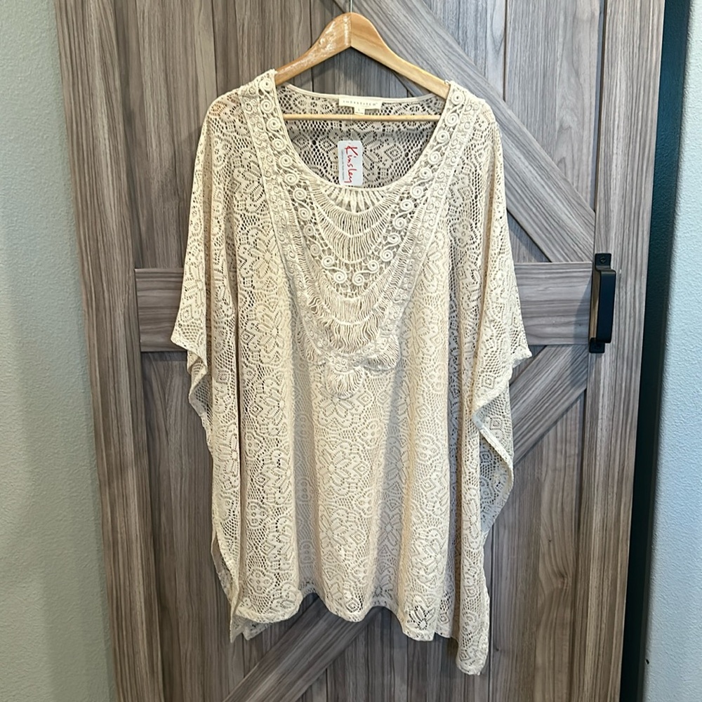 Women’s Lovestitch Crochet Batwing Mini Dress With Slip, New With Tags!